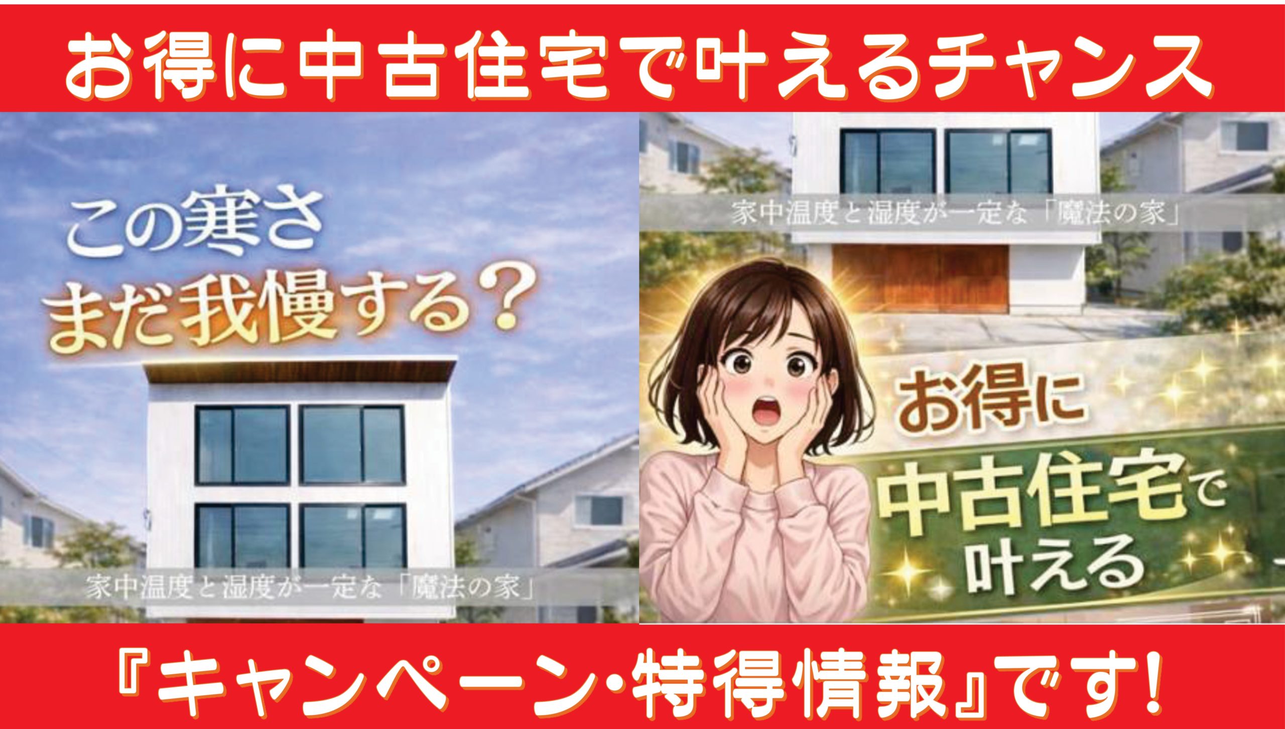 次の冬も・・・寒さまだ我慢する？お得に中古住宅で叶えるチャンス