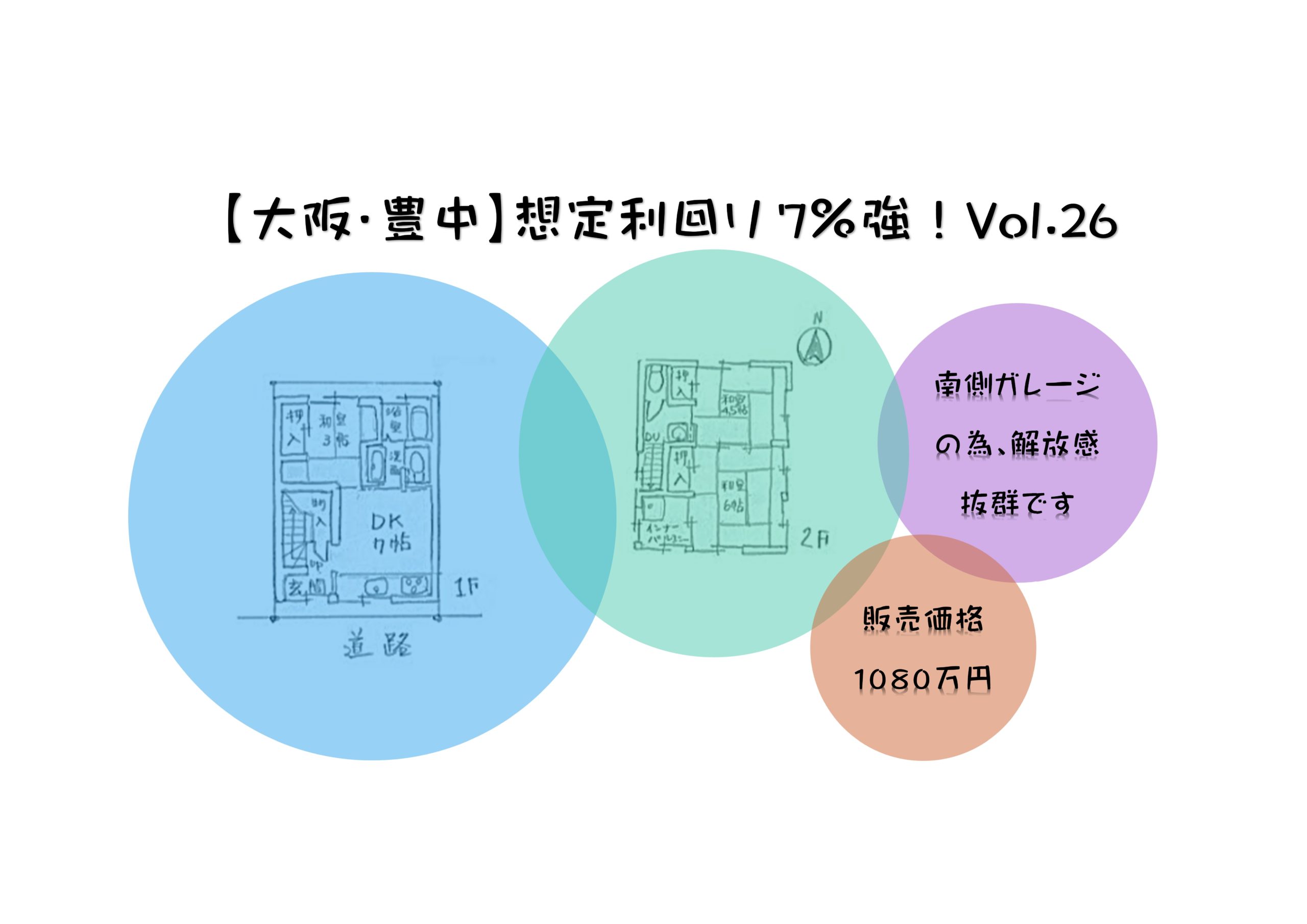 【大阪・豊中】想定利回り7％強！「りめいく賃貸物件として稼ぐ26